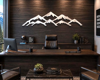 Vail Ski Resort Metal Wall Art | 4 Ft Colorado Mountain Decor | Ski Lodge Wall Hanging | Rustic Cabin Decor | Metal Mountain Art