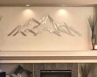 Pikes Peak Metal Wall Art – Colorado 14er Decor - modern Mountain Skyline for Bedroom, Office or Cabin - Mountain line silhouette