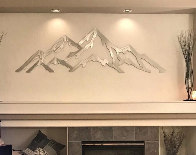Pikes Peak Metal Wall Art – Colorado 14er Decor - modern Mountain Skyline for Bedroom, Office or Cabin - Mountain line silhouette