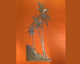 Front Porch Entry Decor Palm Trees Leaf Metal Wall Art Outdoor Door Artwork Palms Bathroom Bedroom Beach House Ocean Cottage Vacation Gift