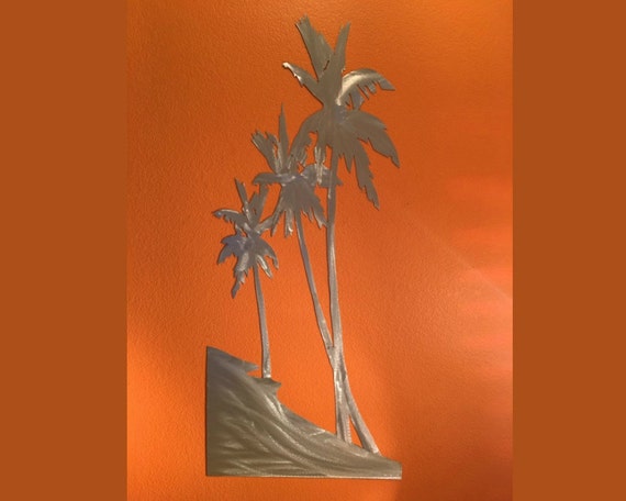 Front Porch Entry Decor Palm Trees Leaf Metal Wall Art Outdoor Door Artwork Palms Bathroom Bedroom Beach House Ocean Cottage Vacation Gift