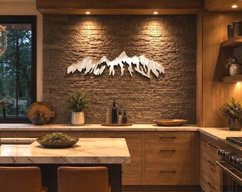 Grand Teton Wall Art | Large Metal Mountain Wall Decor | Wyoming Mountain Range Artwork | Modern Cabin & Ski Lodge Decor | Aluminum Art