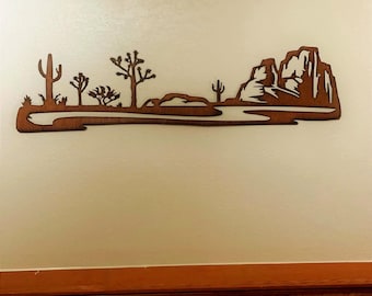 Joshua Tree National Park Metal Wall Art – Rustic Desert Landscape – California Mojave and Coachella Valley Home or Cabin Decor
