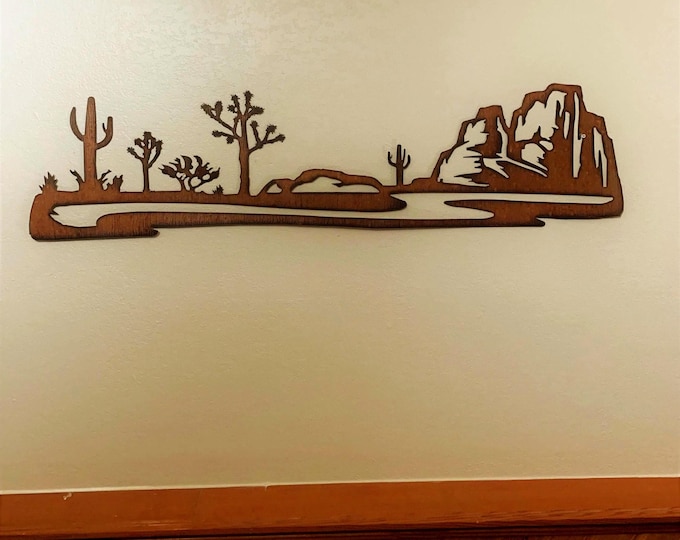 Joshua Tree National Park Metal Wall Art – Rustic Desert Landscape – California Mojave and Coachella Valley Home or Cabin Decor