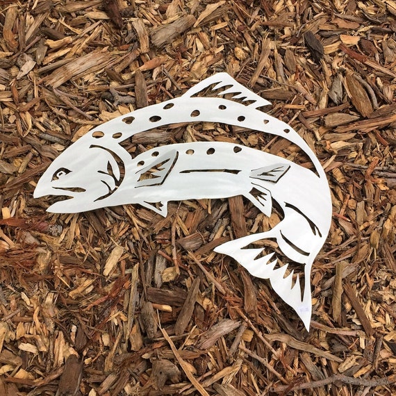 Aluminum Trout Artwork. Fly fishing Decor. Great Christmas gift for fisherman. Outdoor Art. River fishing