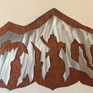 Handmade Mountain Decor – Breckenridge Mountain Range Double Layer Artwork – Rustic Wilderness and Colorado Skiing Wall Art image 5