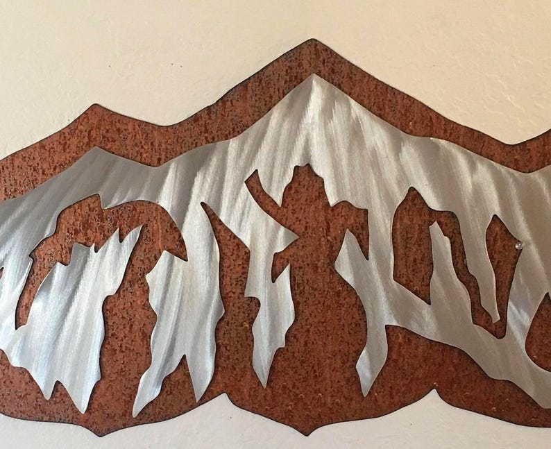 Handmade Mountain Decor – Breckenridge Mountain Range Double Layer Artwork – Rustic Wilderness and Colorado Skiing Wall Art image 5