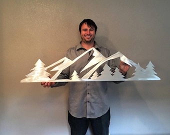 4FT Rocky Mountain National Park Metal Wall Art, Colorado National Park Decor, Aluminum Mountain Artwork, Cabin Wall Decor