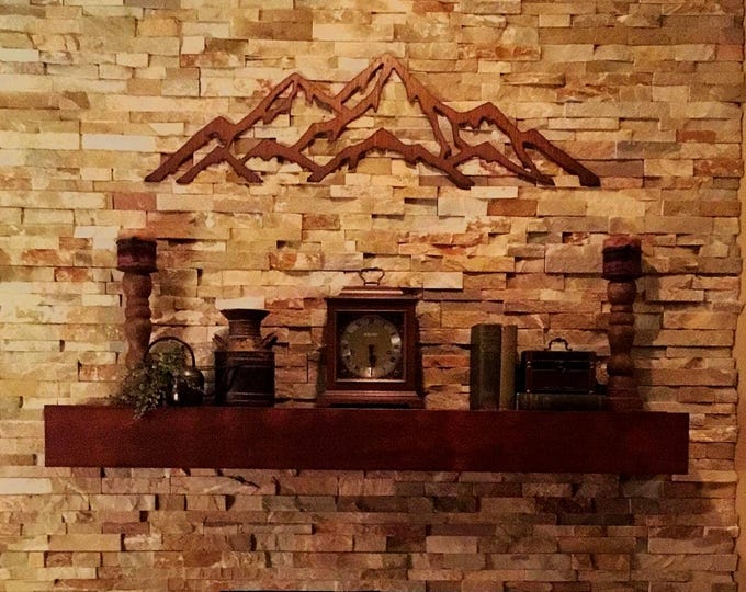 Rustic Mountains | 4 ft Aspen Ski Resort | Cabin Decor | Colorado Metal Wall Art | Rustic Patina Steel