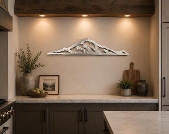 Mount Rainier Metal Wall Art, Washington Mountain Silhouette