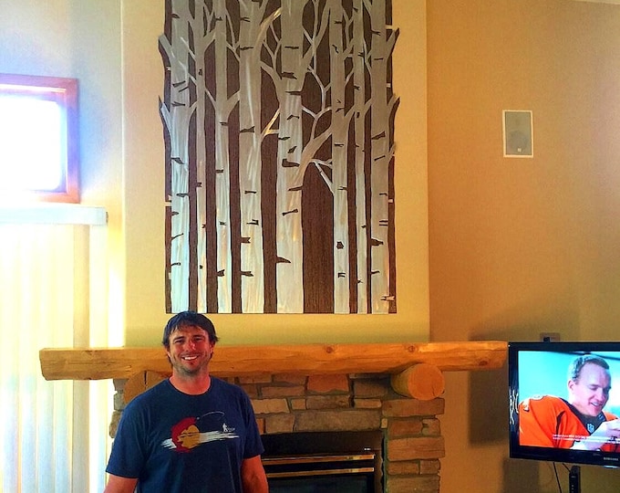 Extra Large wall art | Aspen Forest | Fireplace Artwork | Nature Lover Gift