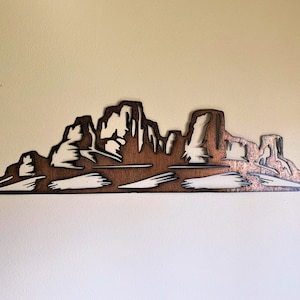 Arizona, Phoenix Arizona Mountain art. Arizona metal wall art. Rustic desert scene. Tucson Decor. Mesa Arizona Decor. Gift for hiker