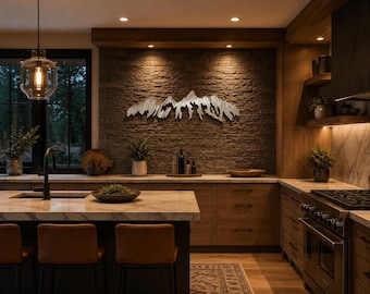 Grand Teton National Park Metal Wall Art – 3 Ft Wyoming Mountain Range – Jackson Hole Cabin and Lodge Decor