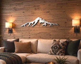 Mt Hood Metal Wall Art | Oregon Mountain Decor | Pacific Northwest Wall Art | Aluminum Mountain Wall Hanging | 4ft