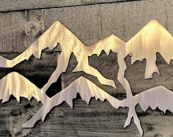 Blue Ridge Mountain Decor | Appalachian Mountain Wall Art | 3FT Aluminum Mountain Artwork | Cabin Wall Hanging