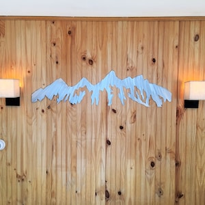 Grand Teton Wall Art. Wyoming Mountain Range Handmade form Silver Aluminum