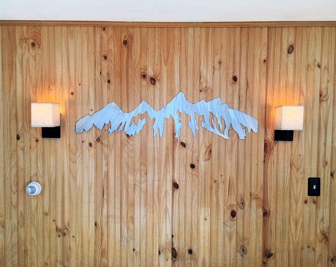 Grand Teton Mountain Range in Aluminum – 4 Ft Jackson Hole Wyoming Wall Art | Silver Metal Landscape for Entry or Living Room
