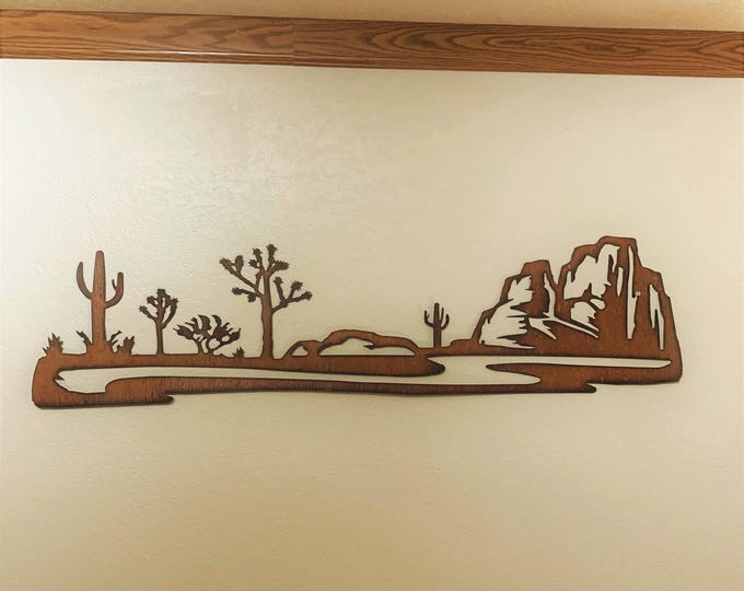 Joshua Tree National Park Metal Wall Art – Rustic Desert Landscape – California Mojave and Coachella Valley Home or Cabin Decor