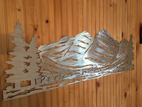 Mountain metal wall art. Maroon Bells. Hiking gift. Aspen home decor. Colorado 14er mountain. 4ft