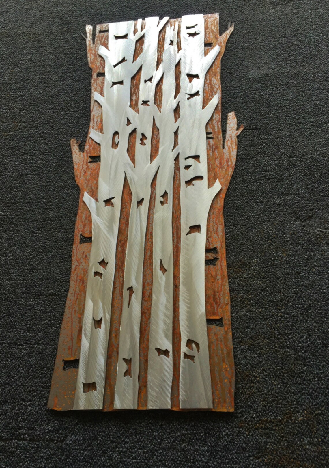 Metal Wall Art Aspen Trees Log Cabin Mountain House Home Etsy