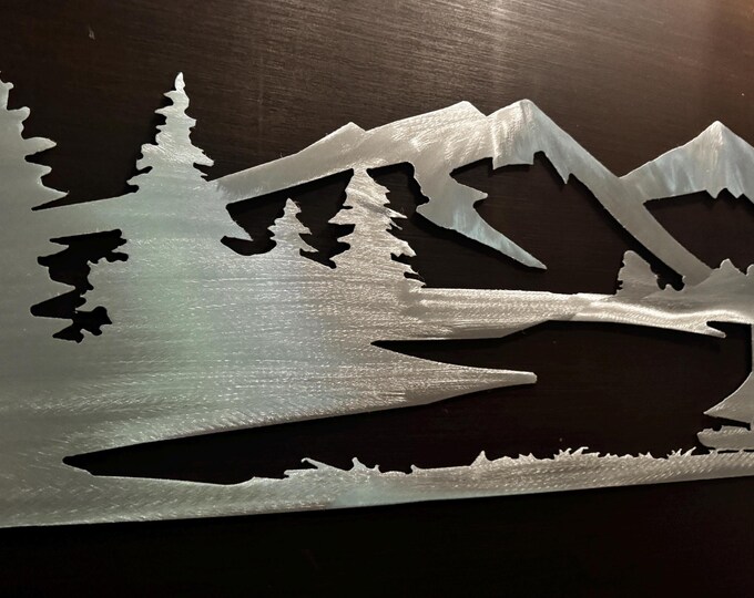 Lake Tahoe Metal Wall Art | Tahoe Cabin Decor | Lake House Wall Decor | Sierra Nevada Mountain Art | Handmade Aluminum Artwork