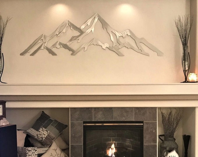 Pikes Peak Metal Wall Art – Colorado 14er Decor - modern Mountain Skyline for Bedroom, Office or Cabin - Mountain line silhouette