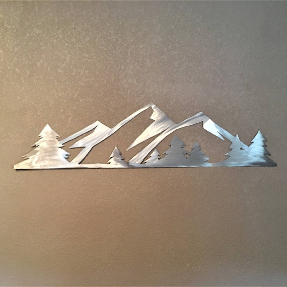 Rocky Mountain National Park home decor. Estes Park Colorado. Silver snow mountains 3 Ft. Gift for hiker