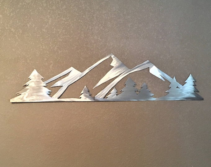 Rocky Mountain National Park Wall Art | Brushed Aluminum Colorado Mountain Decor | Handmade Gift for Hikers and Nature Lovers