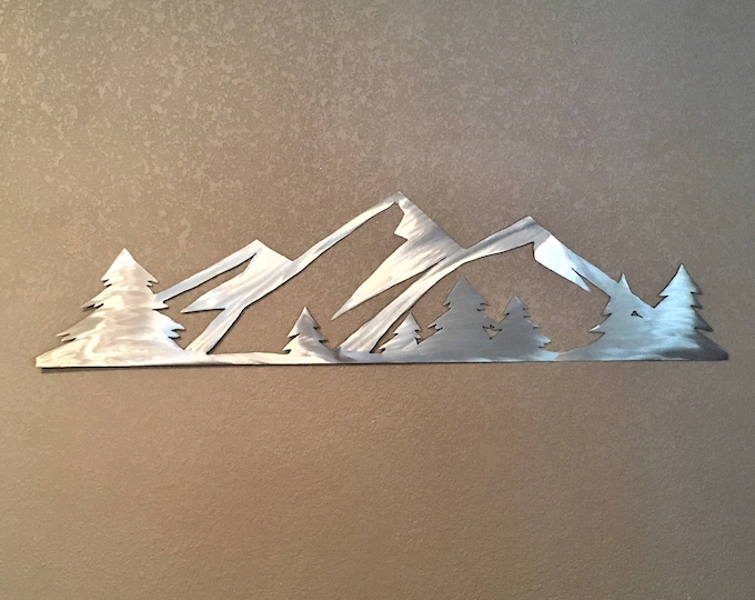 Rocky Mountain National Park home decor. Estes Park Colorado. Silver snow mountains 3 Ft. Gift for hiker