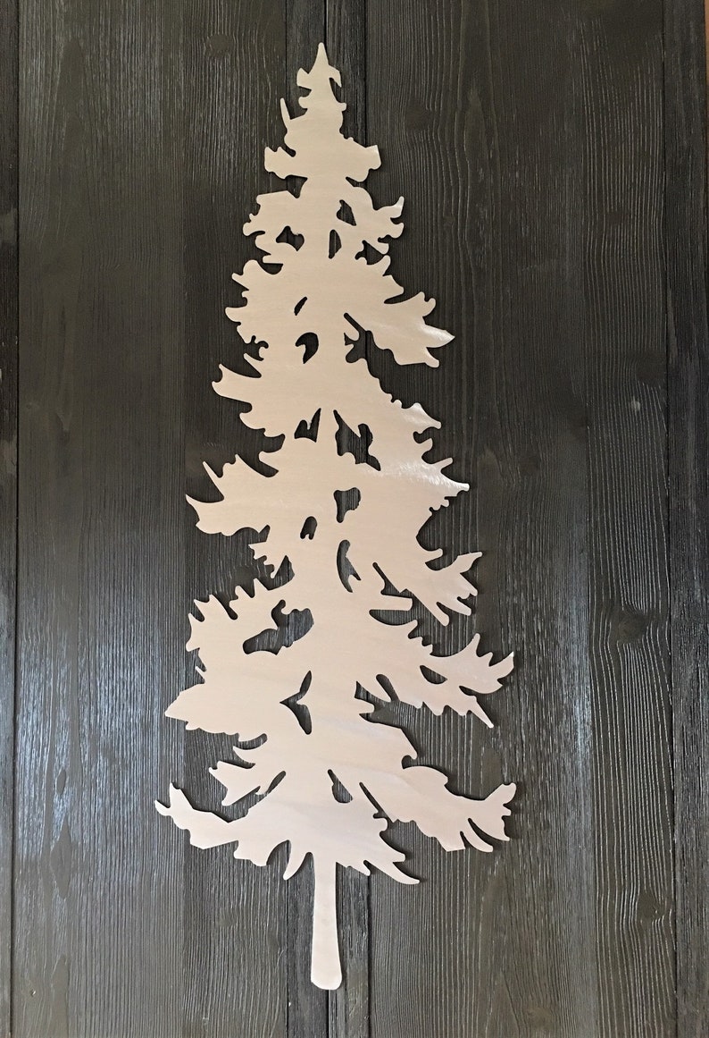 Metal Wall Art Evergreen Tree Mountains Forest Trees Foliage Etsy