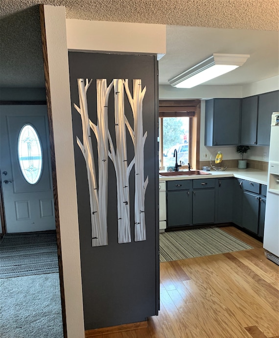 Large Aspen Trees Metal Artwork. 4ft metal wall art. Colorado decor. Ski cabin decoration
