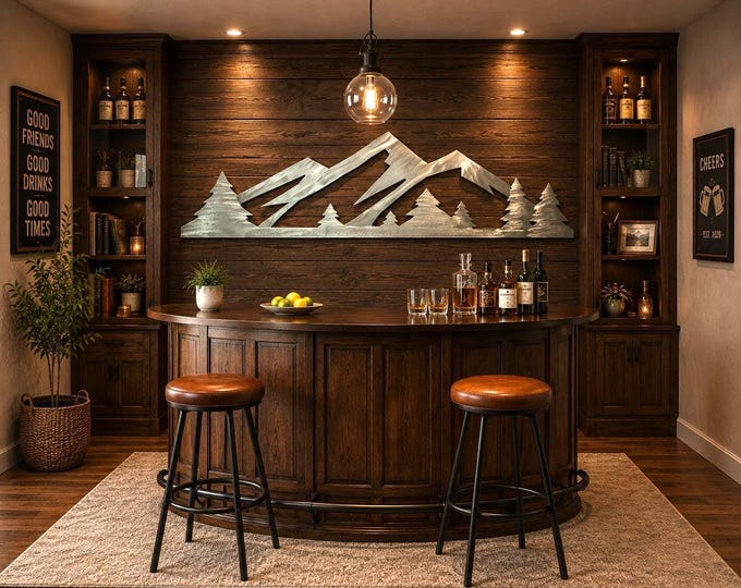 Extra Large Mountain Wall Decor, Rocky Mountain National Park Metal Wall Art, Statement Wall Art, Lodge Fireplace Decor