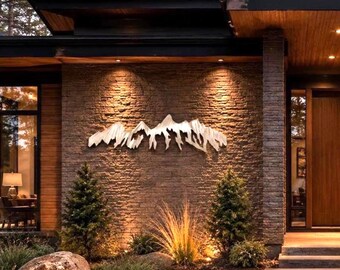 Grand Teton Wall Art | Large Metal Mountain Wall Decor | Wyoming Mountain Range Artwork | Modern Cabin & Ski Lodge Decor | Aluminum Art