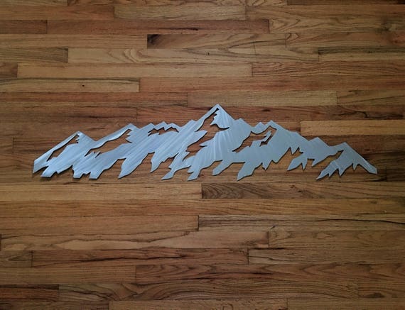 Telluride Colorado Mountain Range Metal Wall Art Ski Area Snowboarding Resort Modern Artwork Lodge Cabin Wall Decor Hanging Winter Snow 3 Ft