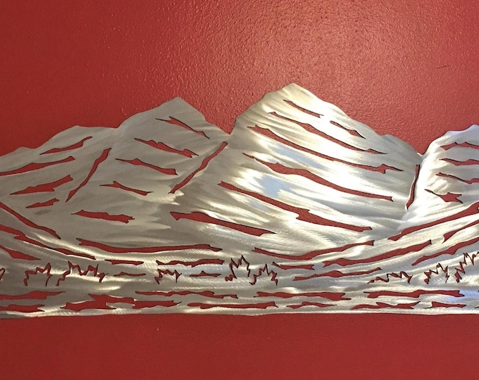 Maroon Bells Mountain Wall Art | 4 Ft Brushed Aluminum Colorado Decor | Aspen Mt. Modern Artwork | Gift for Hikers and Outdoor Lovers