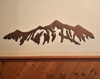 Mountain artwork. Breckenridge Ski Resort in Rustic Steel 3 Ft. Skiing Decor