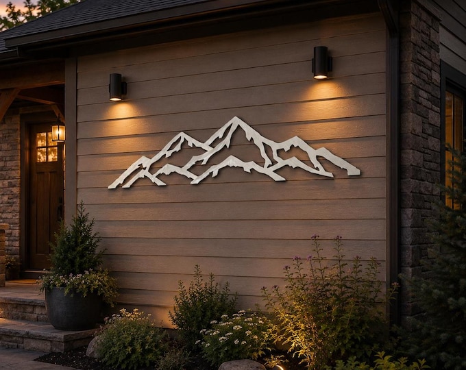 Mountain Wall Decor | Handmade Aluminum Mountain Art | Modern Mountain Home Decor | Large Metal Wall Hanging