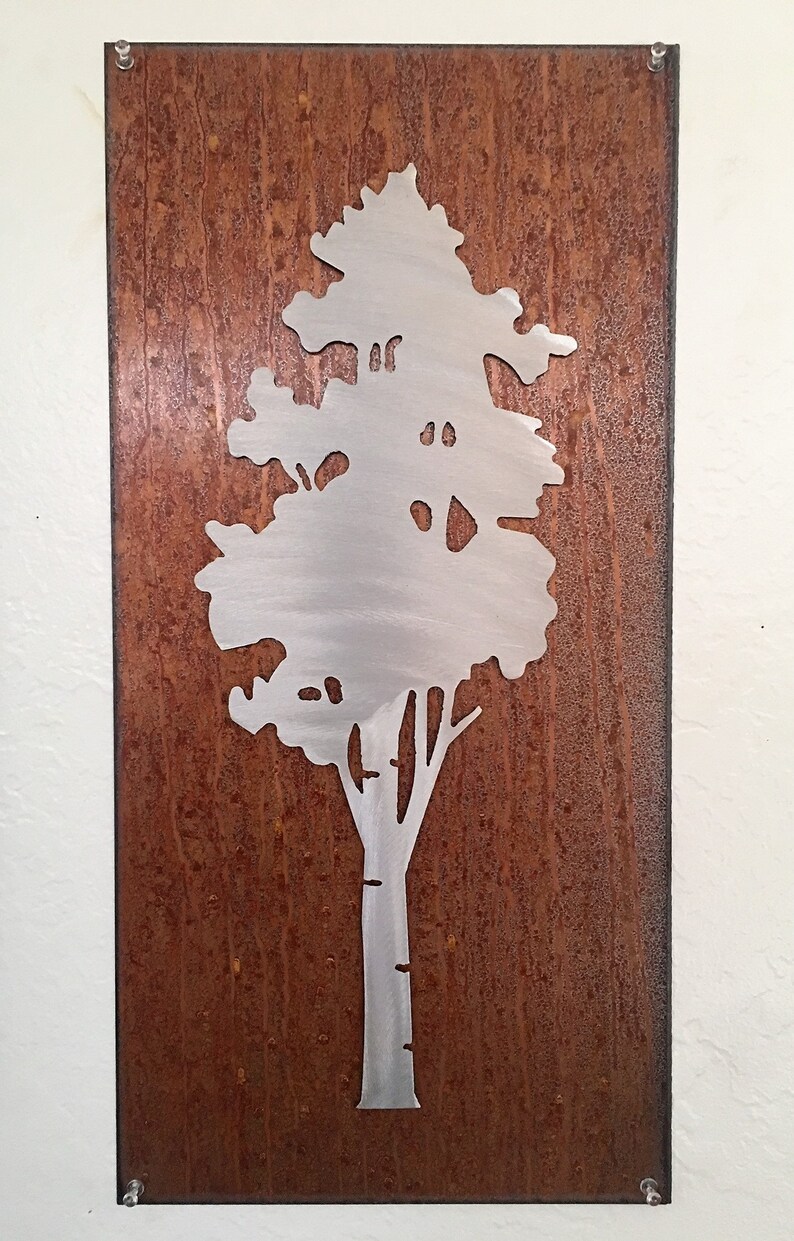 Aspen Tree Artwork. Metal Wall Art. Colorado artist. Rustic Etsy