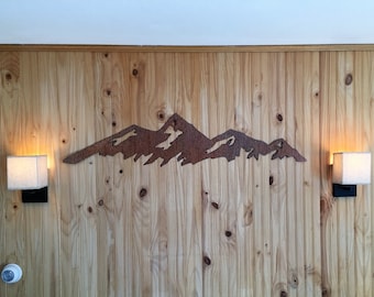 Boulder Flatirons Mountain Wall Art – 4 Foot Colorado Hiking and CU Alumni Gift – Rustic Metal Cabin and Home Decor
