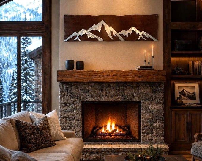 Colorado Mountain Metal Wall Art | Double Layer Rustic Steel and Aluminum Mountain  Range | Hiking and Climbing Gift for Outdoor Enthusiasts