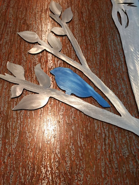 Blue Bird Aspen Tree art. Bird watcher / Ornithologist