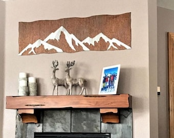 Colorado Mountain Metal Wall Art – Double Layer Rustic Steel and Aluminum 14er Range – Hiking and Climbing Gift for Outdoor Enthusiasts