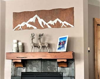 Colorado Mountain Metal Wall Art – Double Layer Rustic Steel and Aluminum 14er Range – Hiking and Climbing Gift for Outdoor Enthusiasts