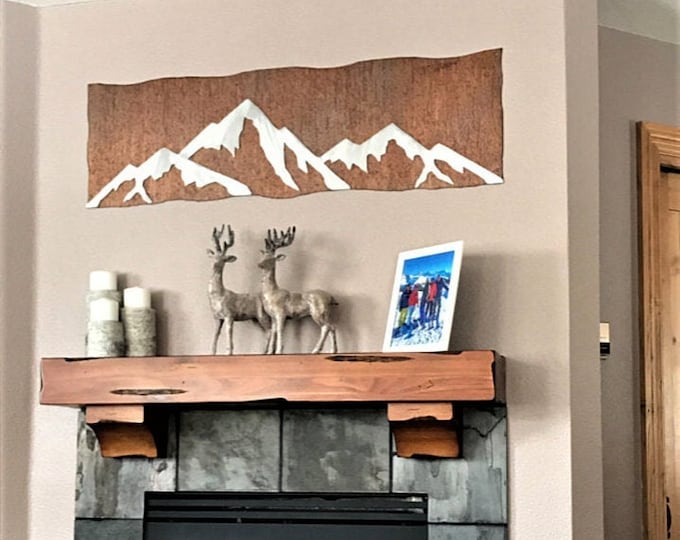 Colorado Mountain Metal Wall Art – Double Layer Rustic Steel and Aluminum 14er Range – Hiking and Climbing Gift for Outdoor Enthusiasts