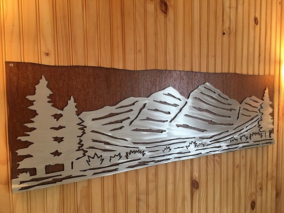 Maroon Bells Art. Colorado Mountain. Metal Wall Art. Hiking Artwork. Aspen Home. Colorado Decor. Hikers art, Camping. Wilderness