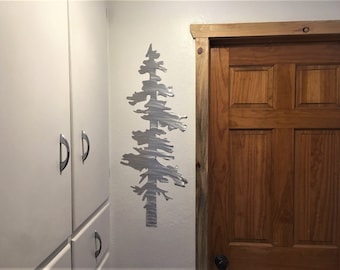 Pine Tree Wall decor. Forest art, Christmas gift for girlfriend. Nature Lover 3ft