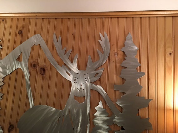 Deer metal wall art. Hunting Decor. Gift for Outdoorsman