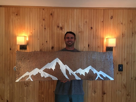 CUSTOM Winter Park in silver aluminum on the square rustic brown background