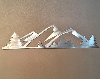 Rocky Mountain National Park Wall Art | Brushed Aluminum Colorado Mountain Decor | Handmade Gift for Hikers and Nature Lovers