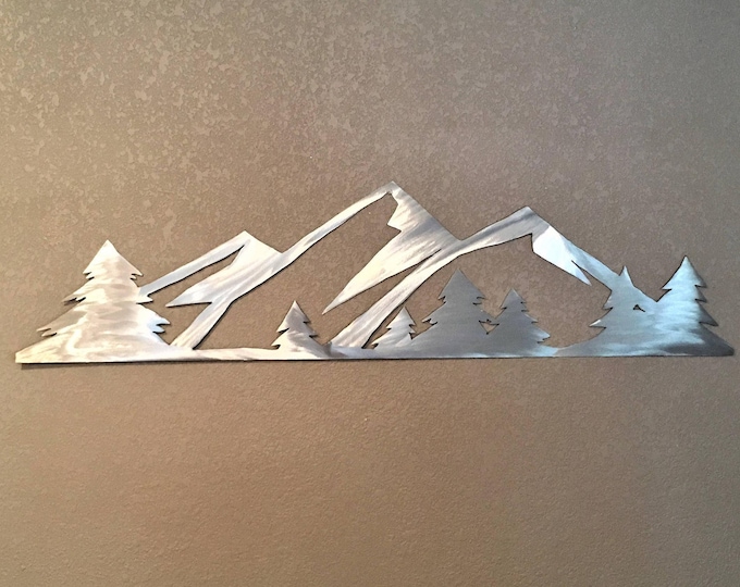 Rocky Mountain National Park Wall Art | Brushed Aluminum Colorado Mountain Decor | Handmade Gift for Hikers and Nature Lovers